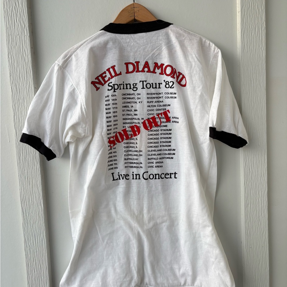 Vintage Neil Diamond Spring Tour 1982 Ringer T-Shirt XL Made in USA - Picture 5 of 6